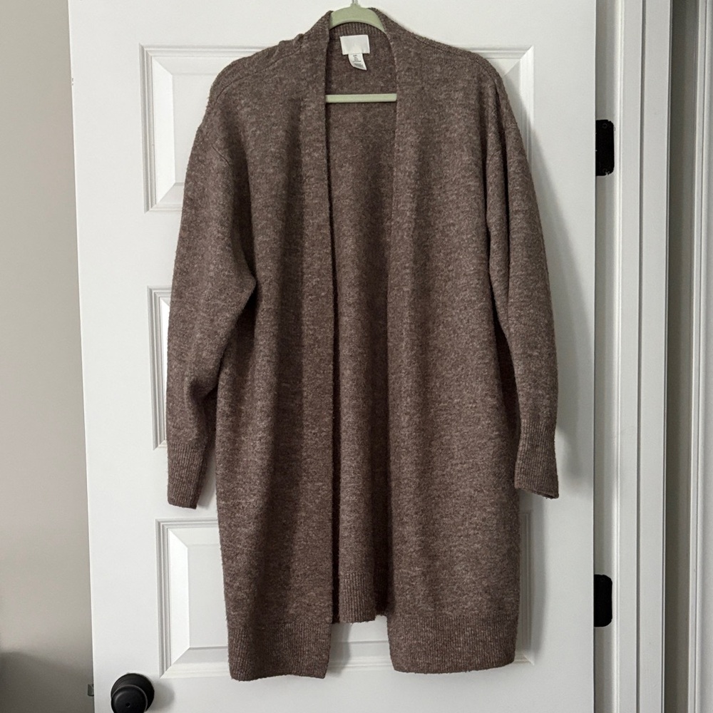 H&M Brown Open-Front Cardigan